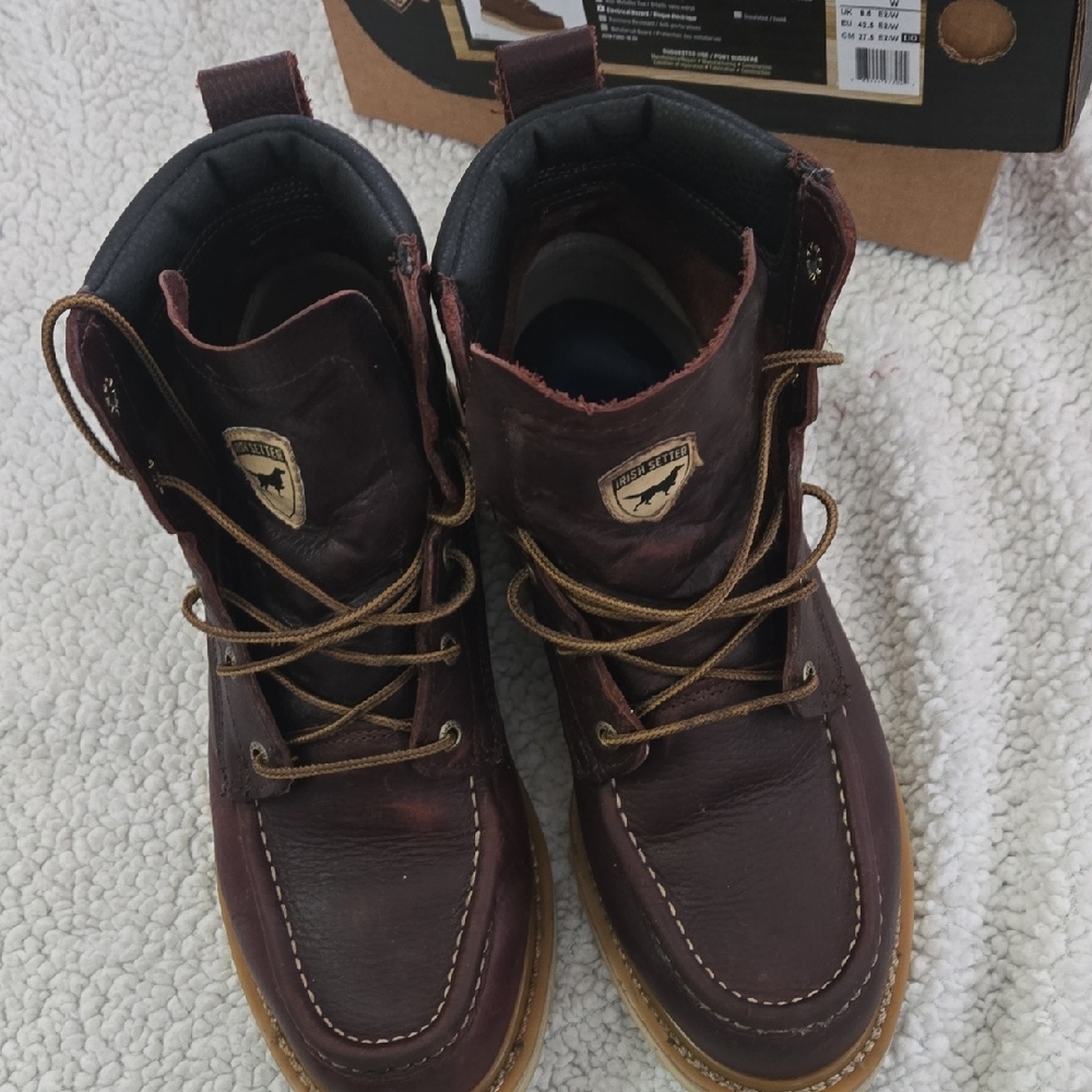 Irish Setter Men's Dark Brown Leather Ashby Soft Toe Boots. Size 9.5 W - Picture 4 of 10